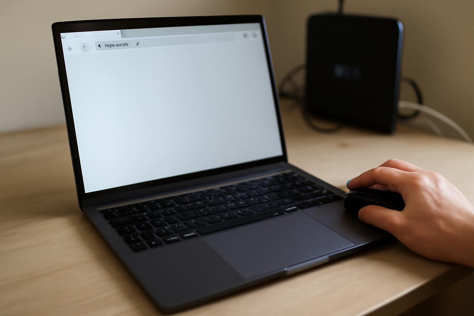 Saisie de 192.168.1.254 dans la barre d’adresse pour accéder à l’admin Bbox, photo réaliste