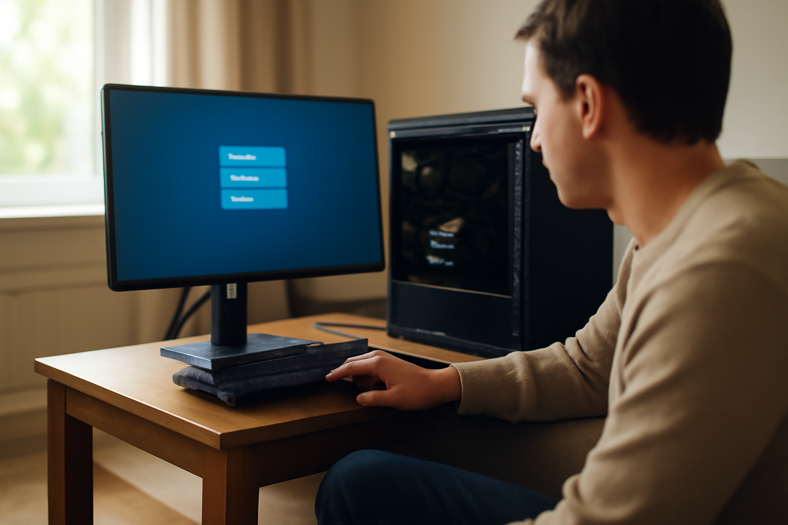 comment rebooter un pc : bouton Power et redémarrage contrôlé sur bureau