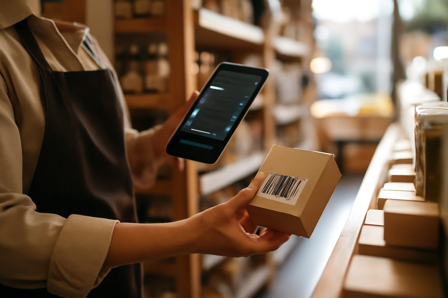 Lire code barre en ligne avec un téléphone en boutique