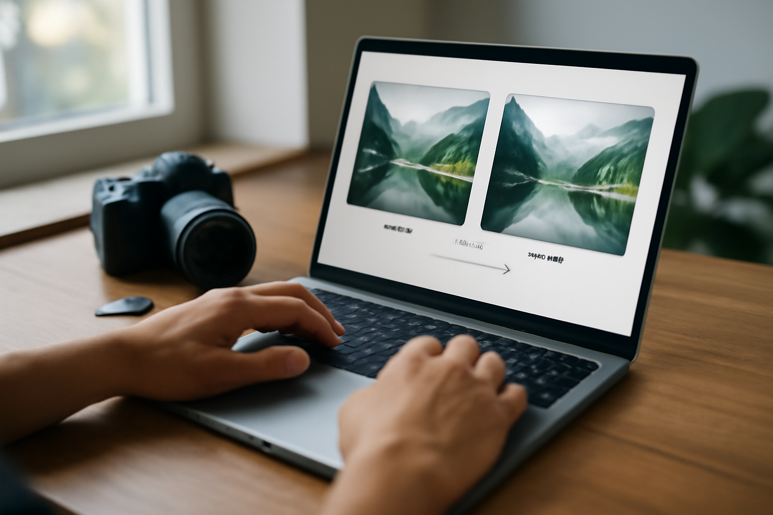 Sqoosh compresse une photo en WebP et compare les tailles