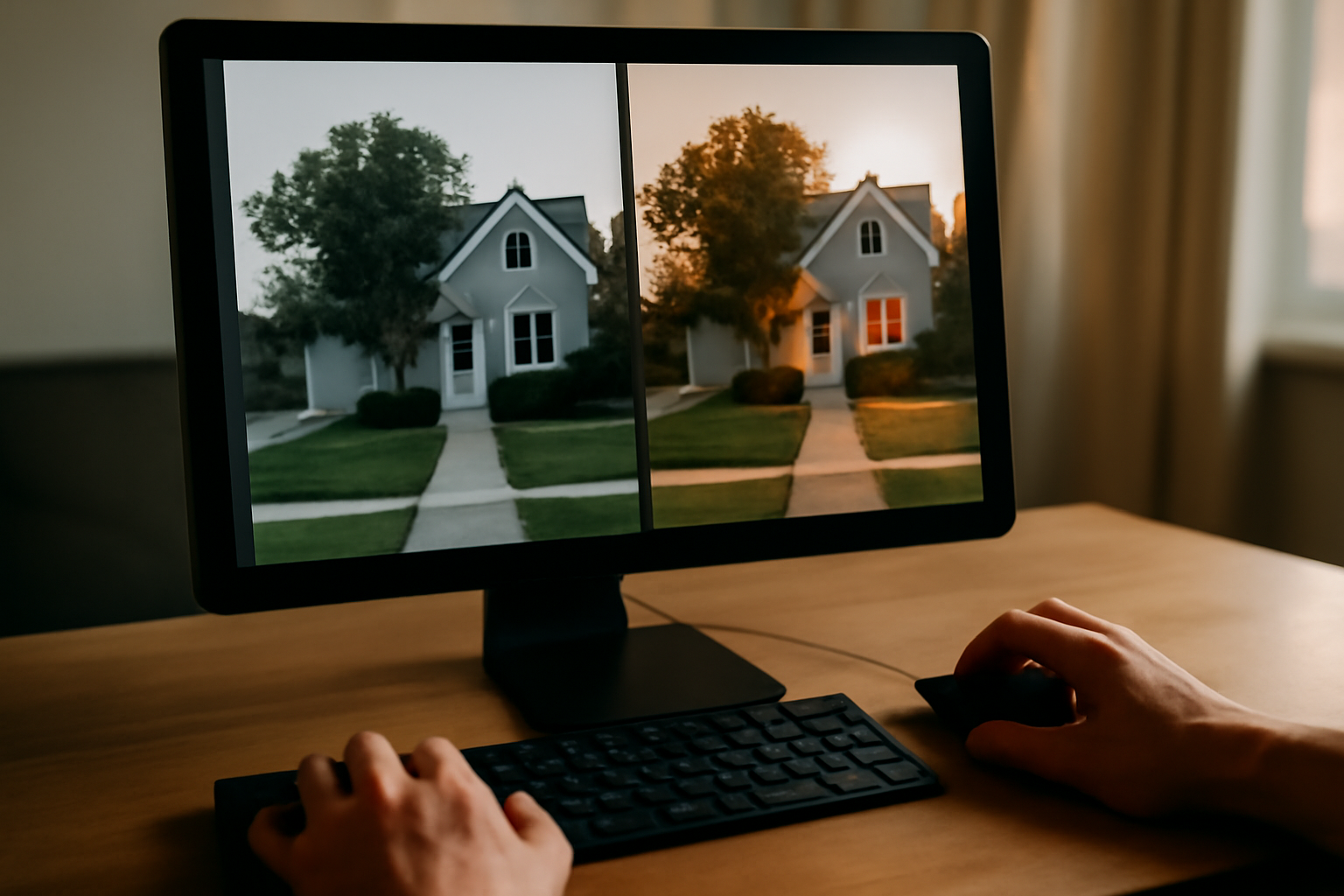 Comparaison avant après avec sqoosh sur un écran d’ordinateur