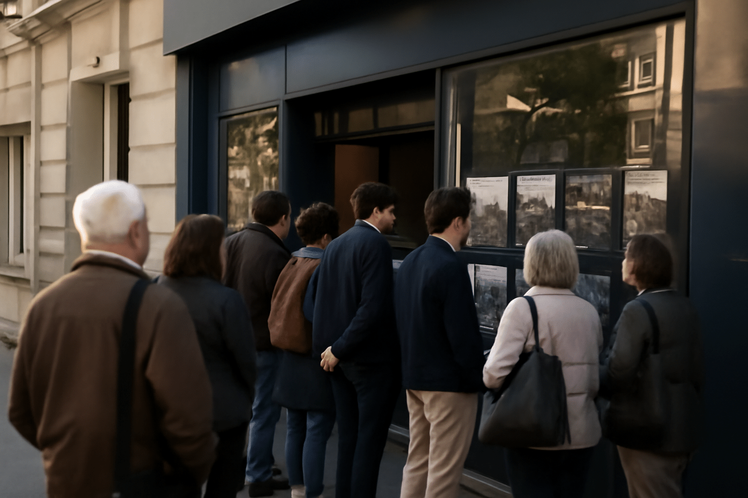 Entrée du théo théâtre Paris 15e, rue Théodore Deck, lumière de soirée, spectateurs devant la façade