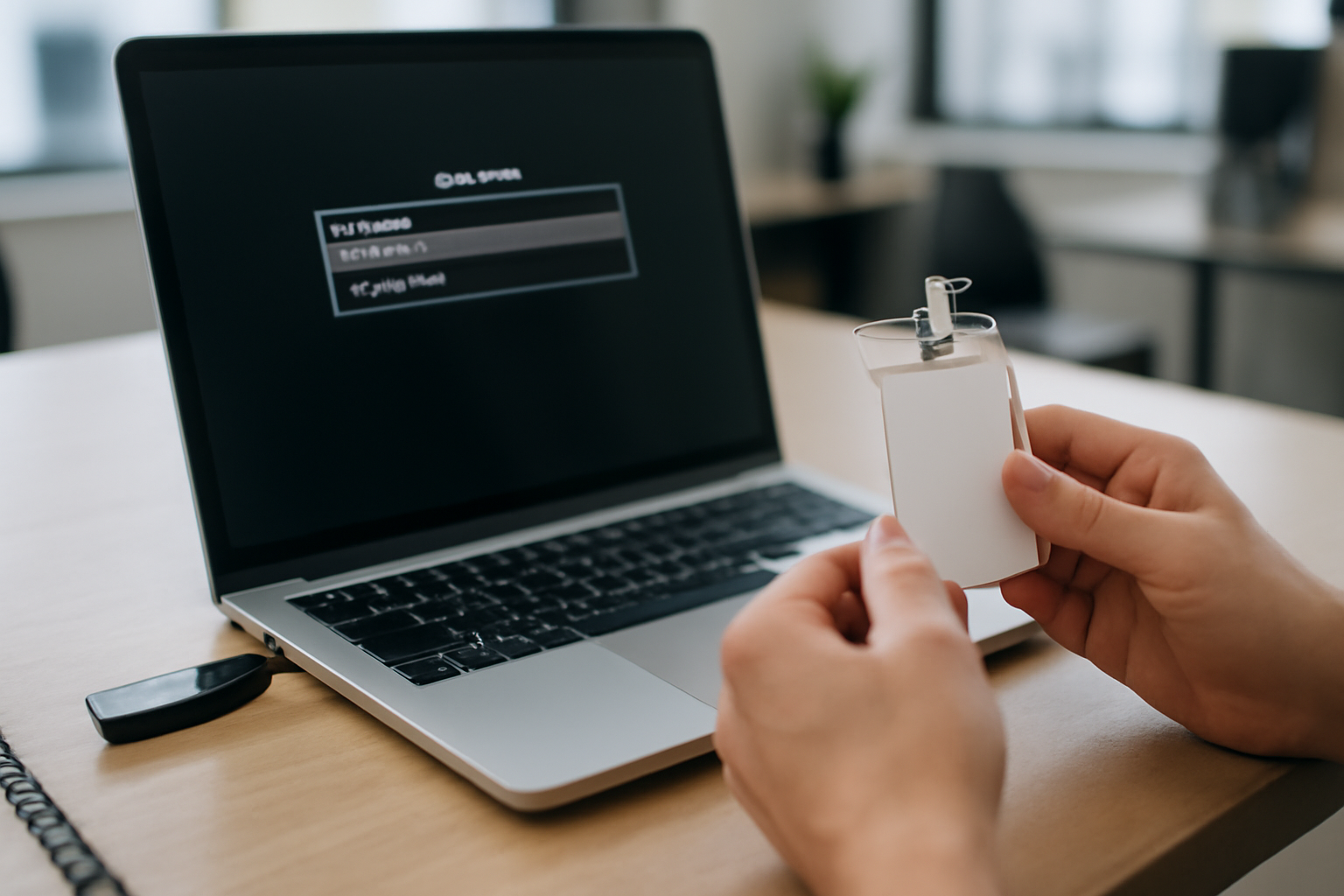 windows to go c'est quoi : clé USB bootable branchée sur un ordinateur portable en environnement de bureau