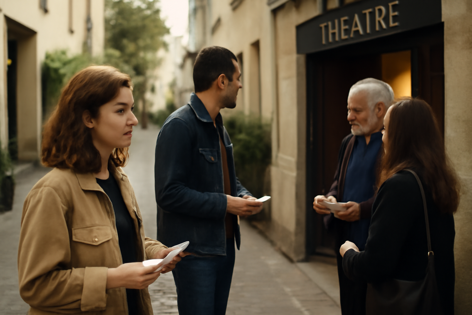 Entrée du Théâtre Darius Milhaud à Paris, allée piétonne du 19e arrondissement