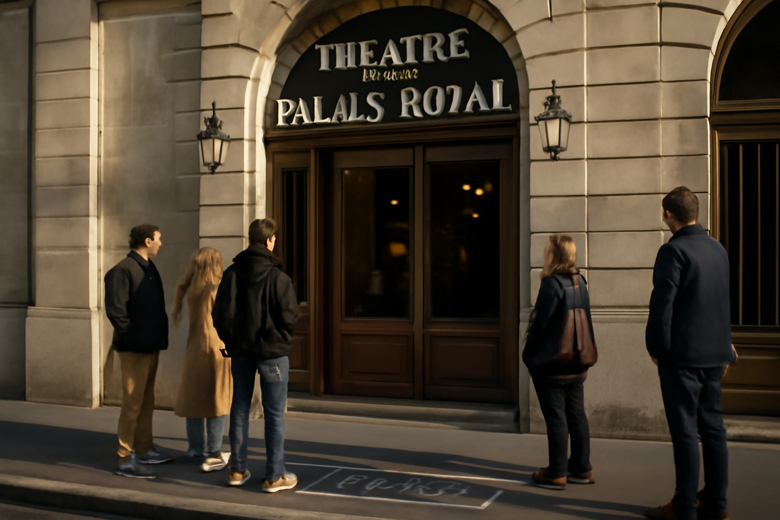 Entrée du théâtre du palais-royal à Paris, rue de Montpensier, près des jardins du Palais-Royal